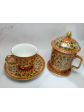 Porcelain coffee tea two mugs THai benjarong 